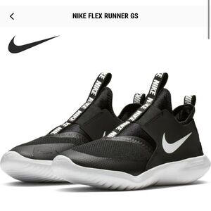 NWT NWB Nike Flex Runner GS Black Sneaker Big Kid Youth Size 7 7Y Shoes EUR 40